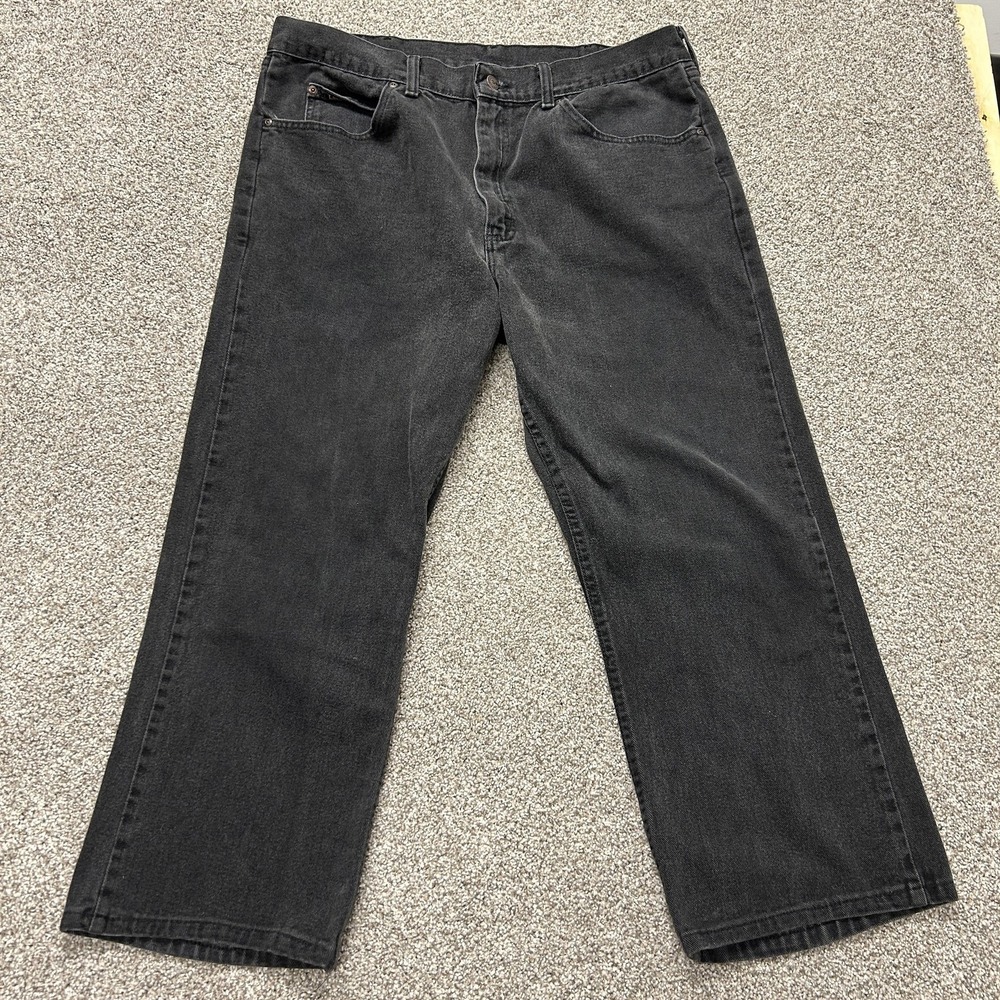 Lee Jeans Mens 40x32 Charcoal Gray Denim Relaxed Straight Casual Pants
